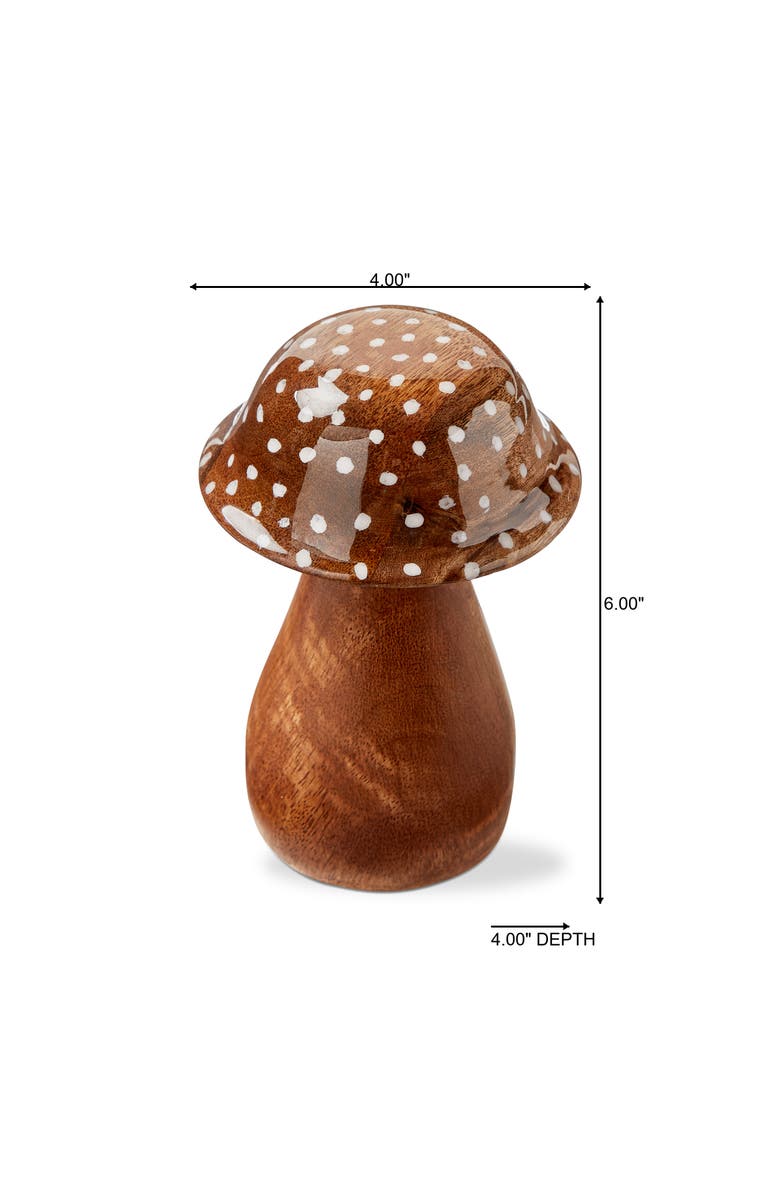 tag Dottie Mushroom Decorative Object Lg Natural Enamel Mango Wood Spring, Alternate, color, Brown