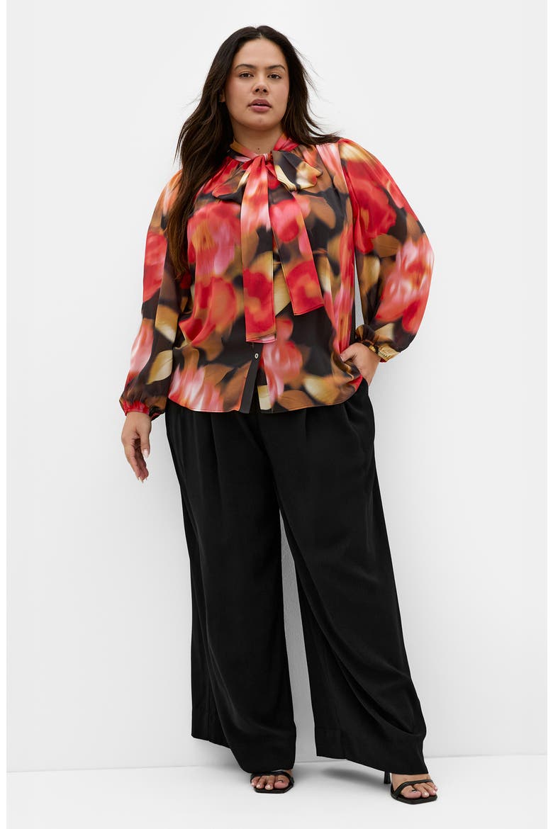 Celine Print Tie Neck Top, Alternate, color, LOLLITA FLORAL