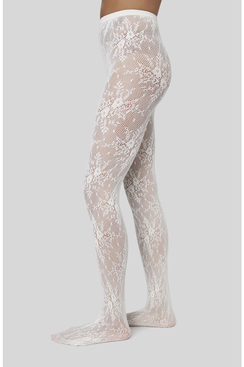 Rose Lace Tights, Main, color, IVORY