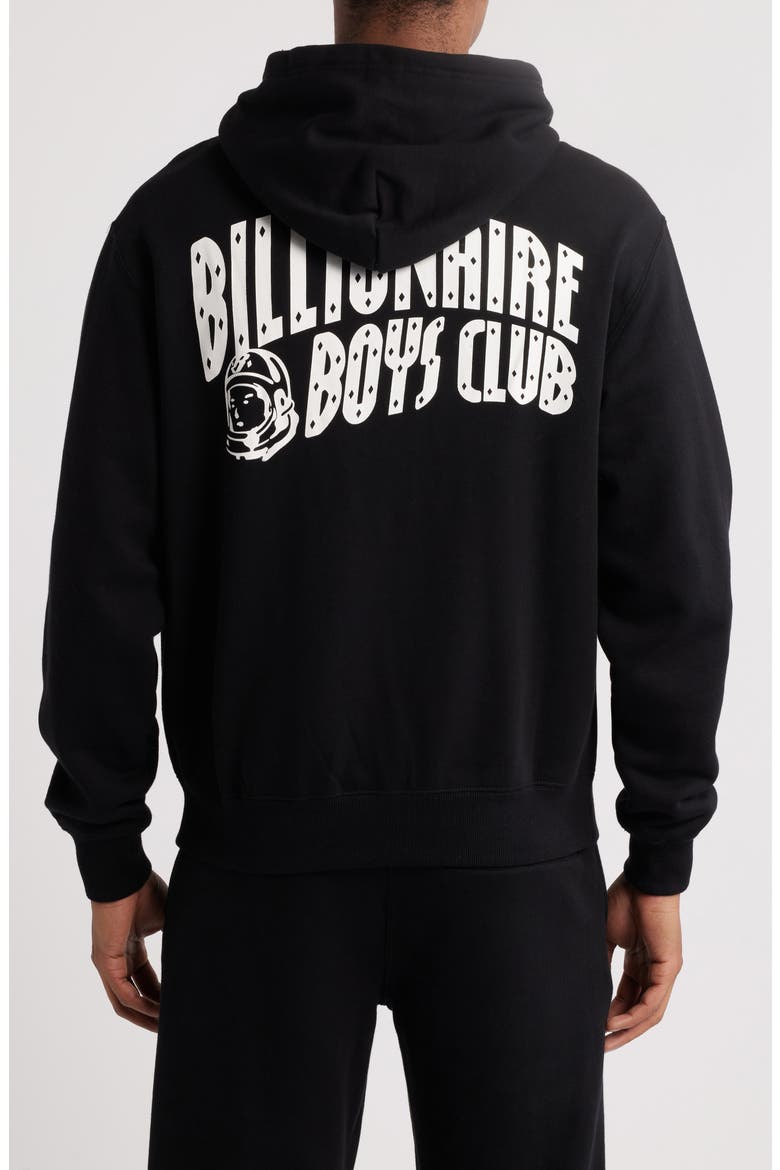 Arch Logo Graphic Hoodie, Alternate, color, BLACK