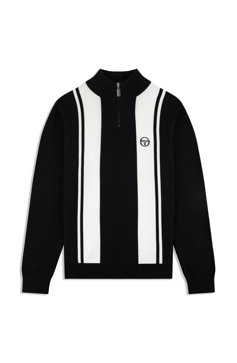 Sergio Tacchini Young Line Knit Polo, Alternate, color, Black/Gardenia