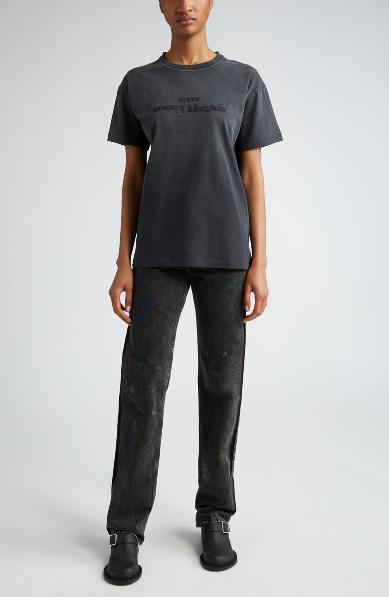 Maison Margiela Reverse Logo Cotton Jersey T-Shirt, Alternate, color, Washed Black