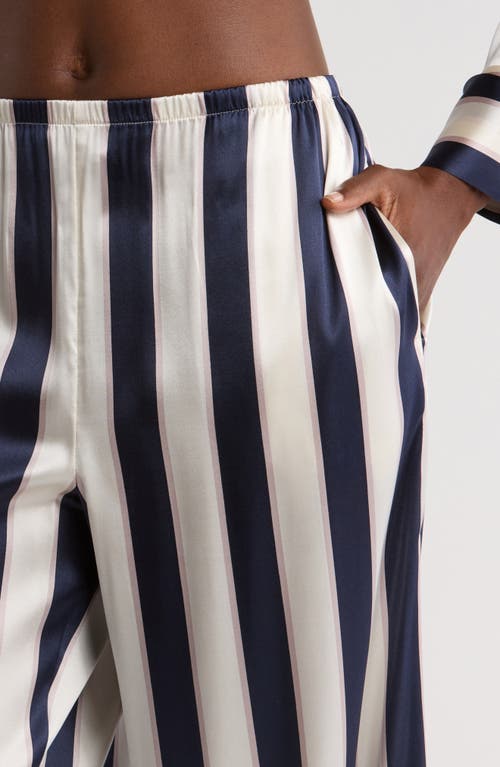 Nordstrom Tailored Stretch Silk Pajamas In Blue