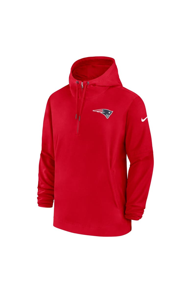 Nike Men's Nike Red New England Patriots Sideline Half-Zip Hoodie, Alternate, color, Red
