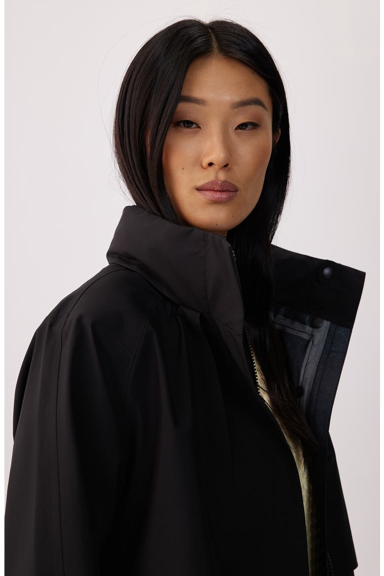 Aliz Water Repellent Short Trench Coat, Alternate, color, BLACK