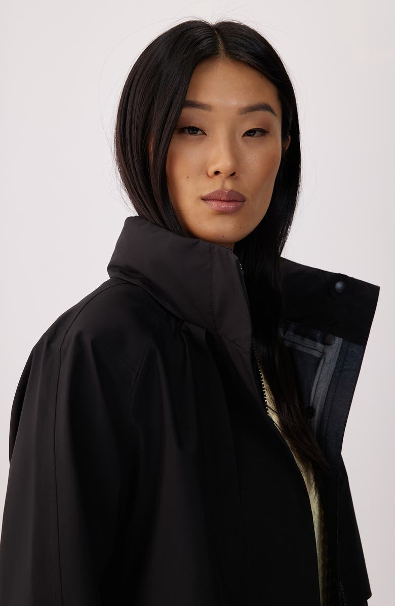 Lole Aliz Water Repellent Short Trench Coat, Alternate, color, Black