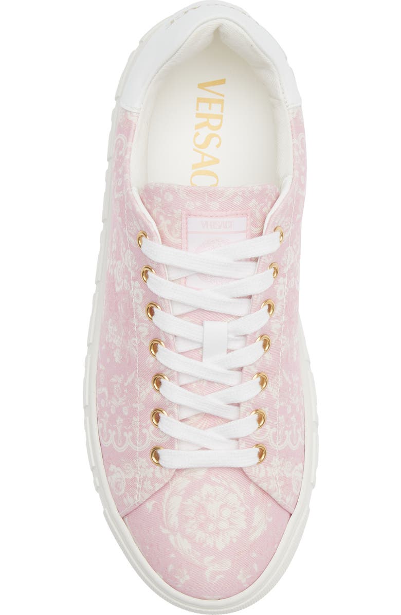 Versace Barocco Jacquard Greca Low Top Sneaker, Alternate, color, Pink Multicolor Oro
