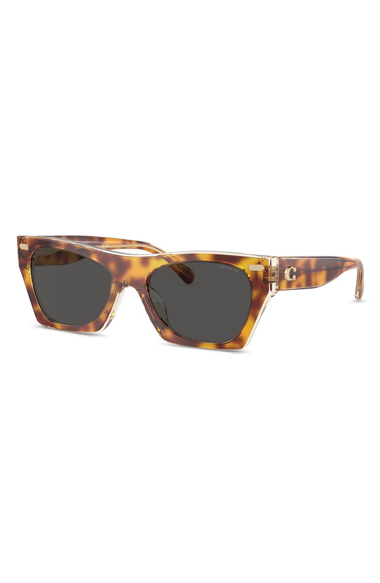 COACH 52mm Square Sunglasses, Alternate, color, Tortoise