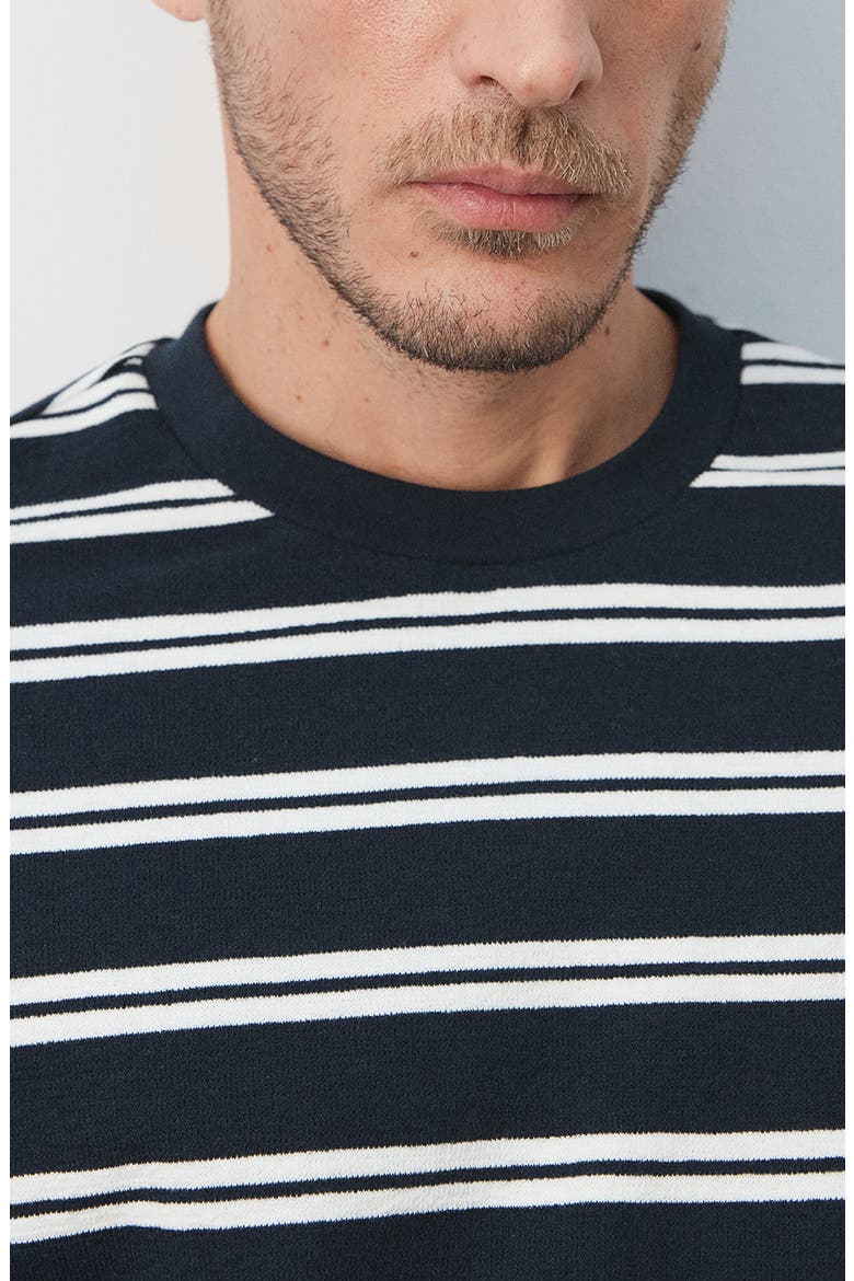 Regular Fit Stripe Cotton Blend T-Shirt, Alternate, color, NAVY