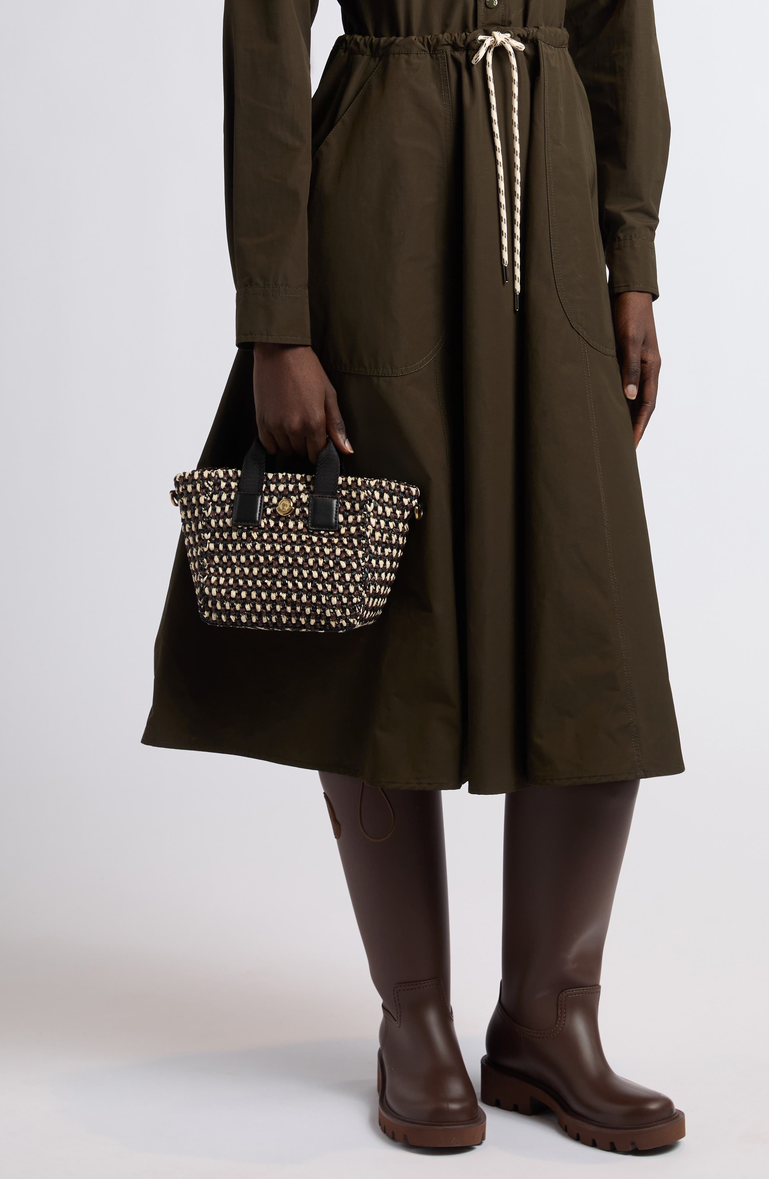 Moncler Micro Caradoc Crossbody Bag, Alternate, color, Raffia