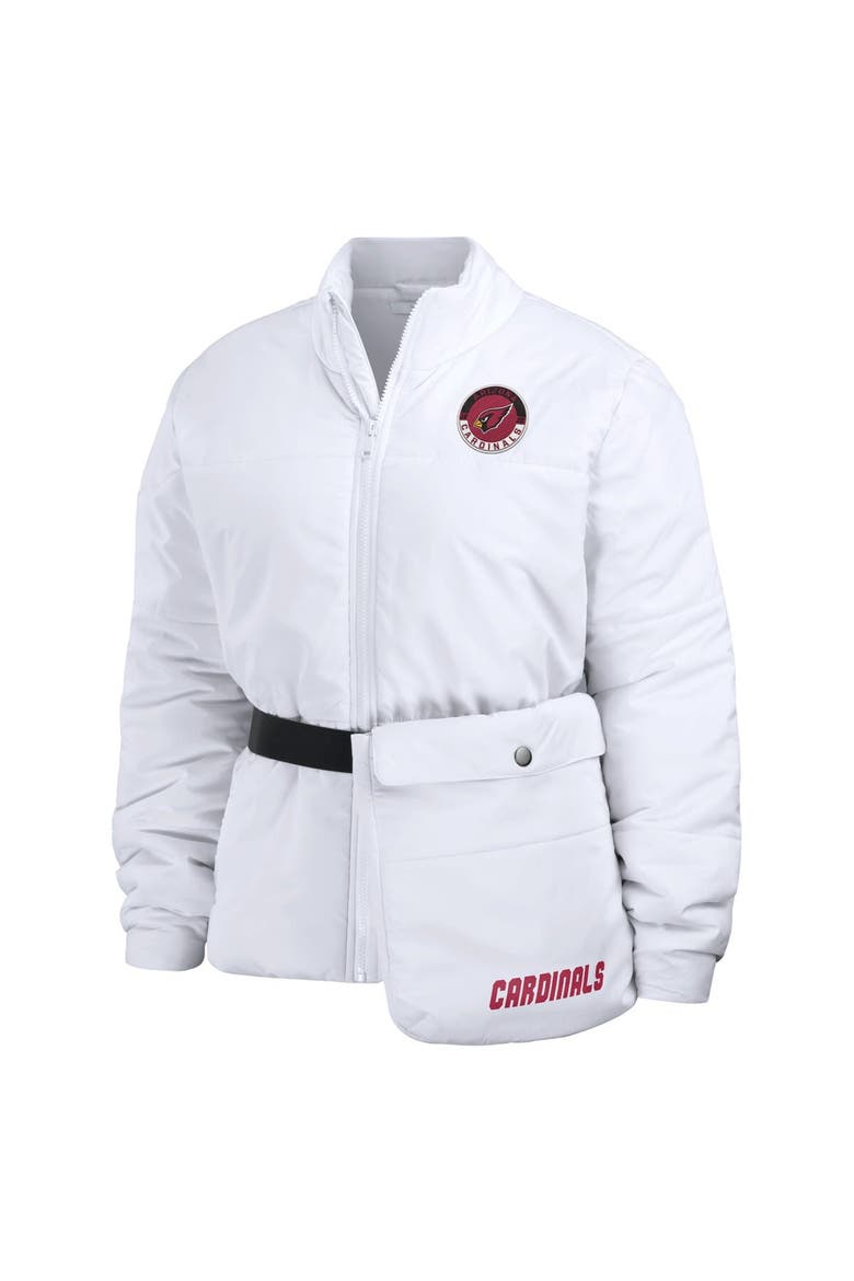 Women's WEAR by Erin Andrews  White Arizona Cardinals Packaway Full-Zip Puffer Jacket, Alternate, color, White