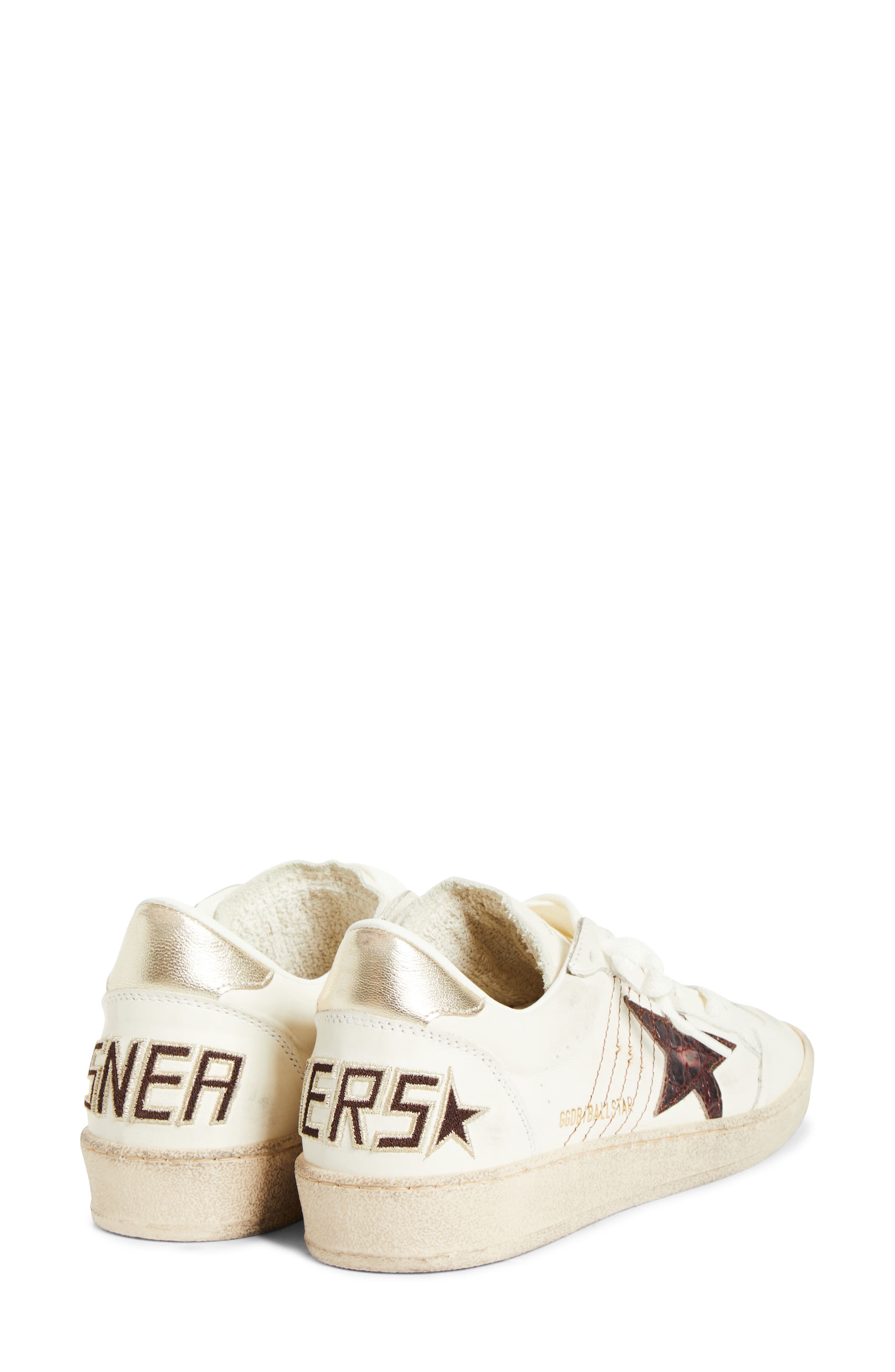 Golden Goose Ball Star Low Top Sneaker, Alternate, color, White/ Bordeaux/ Gold