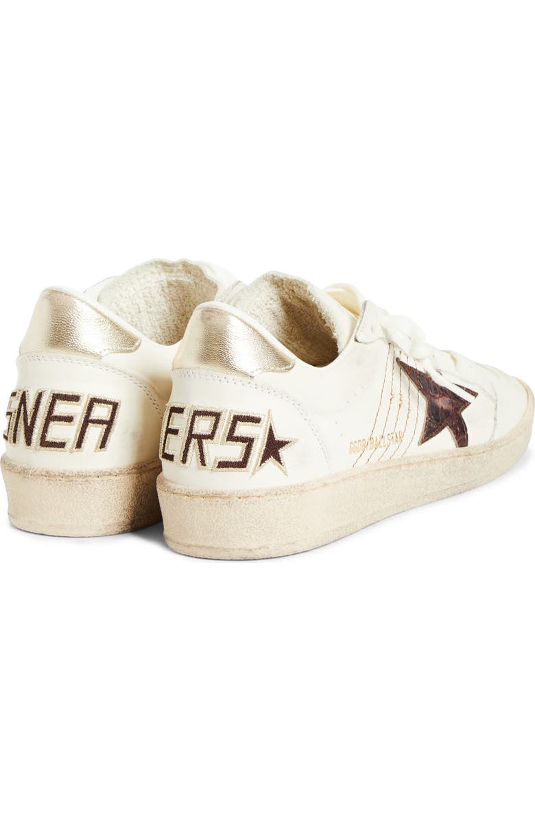 Golden Goose Ball Star Low Top Sneaker, Alternate, color, White/ Bordeaux/ Gold