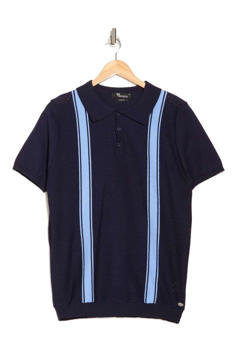 Slim Fit Sweater Knit Polo, Alternate, color, NAVY