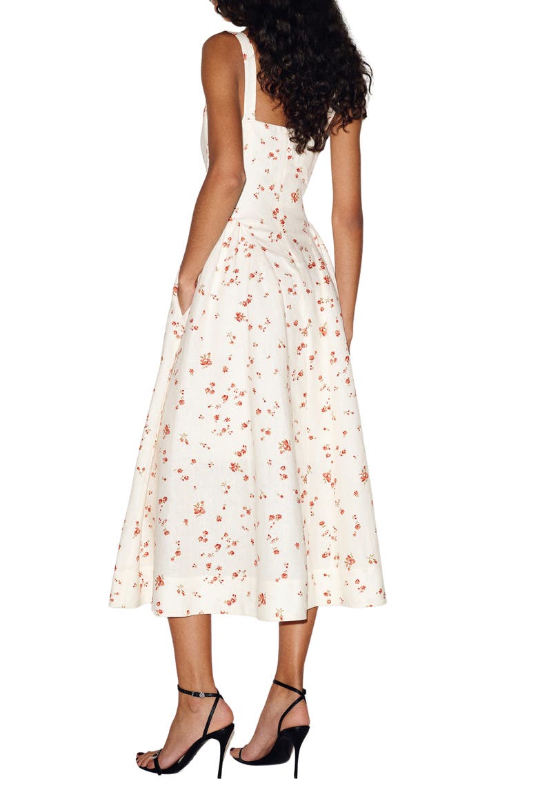 Birdie Floral Linen Midi Dress, Alternate, color, LOVIE