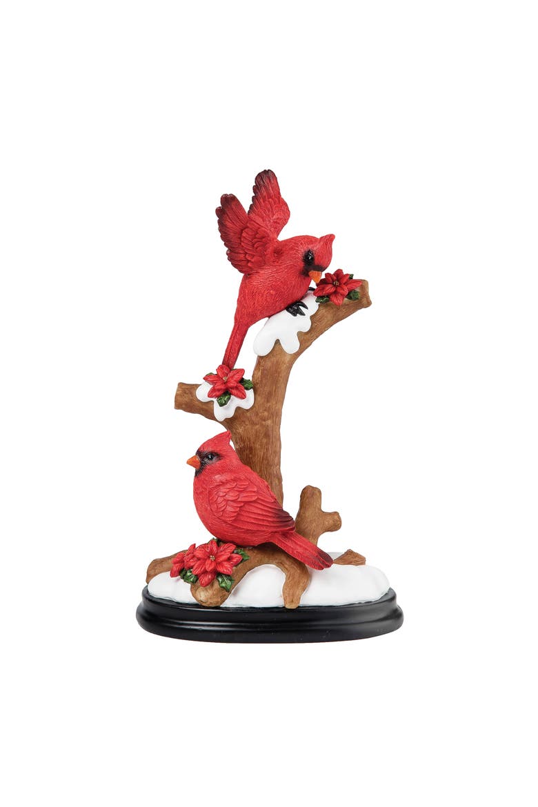 Winged Cardinals Figurine, Main, color, Red