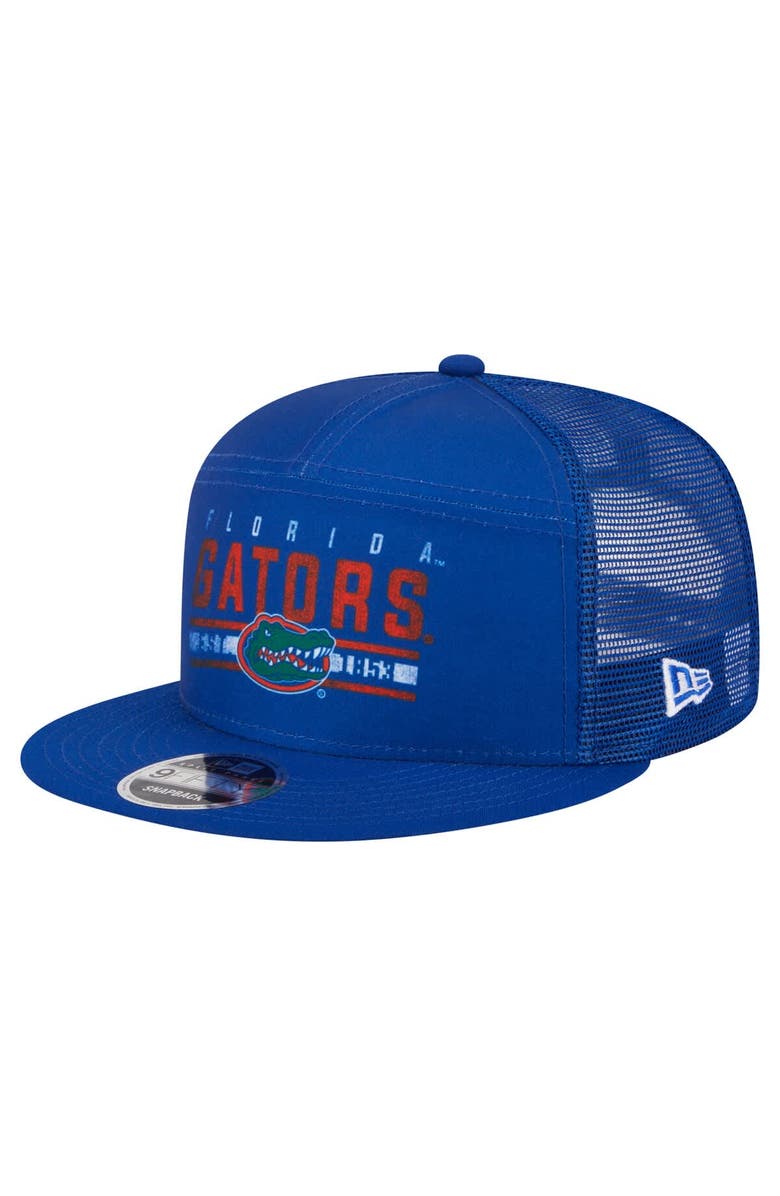 New Era Men's New Era Royal Florida Gators Split Panel 9FIFTY Snapback Trucker Hat, Main, color, Royal
