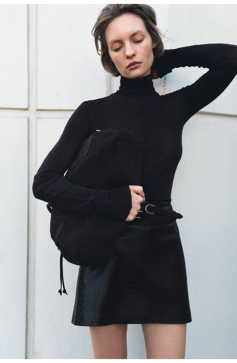 H&M Coated Mini Skirt, Alternate, color, 