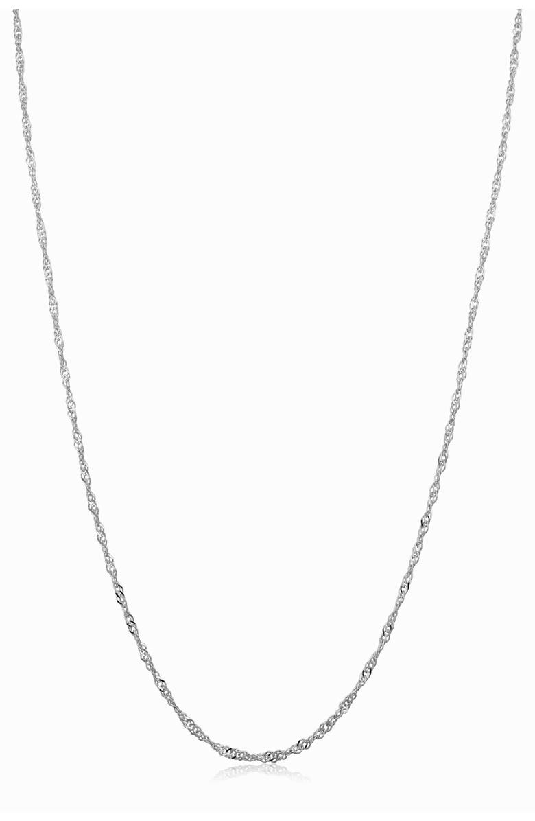 Oradina 14K Gold Spirah Chain Necklace, Main, color, White Gold