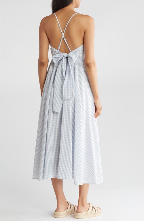 LOVESTITCH LOVESTITCH GINGHAM CROSS BACK MIDI DRESS