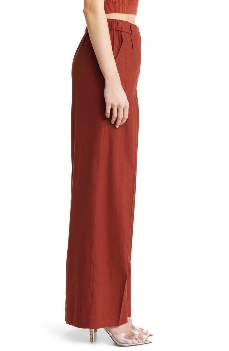 Open Edit Linen Blend Trousers, Alternate, color,