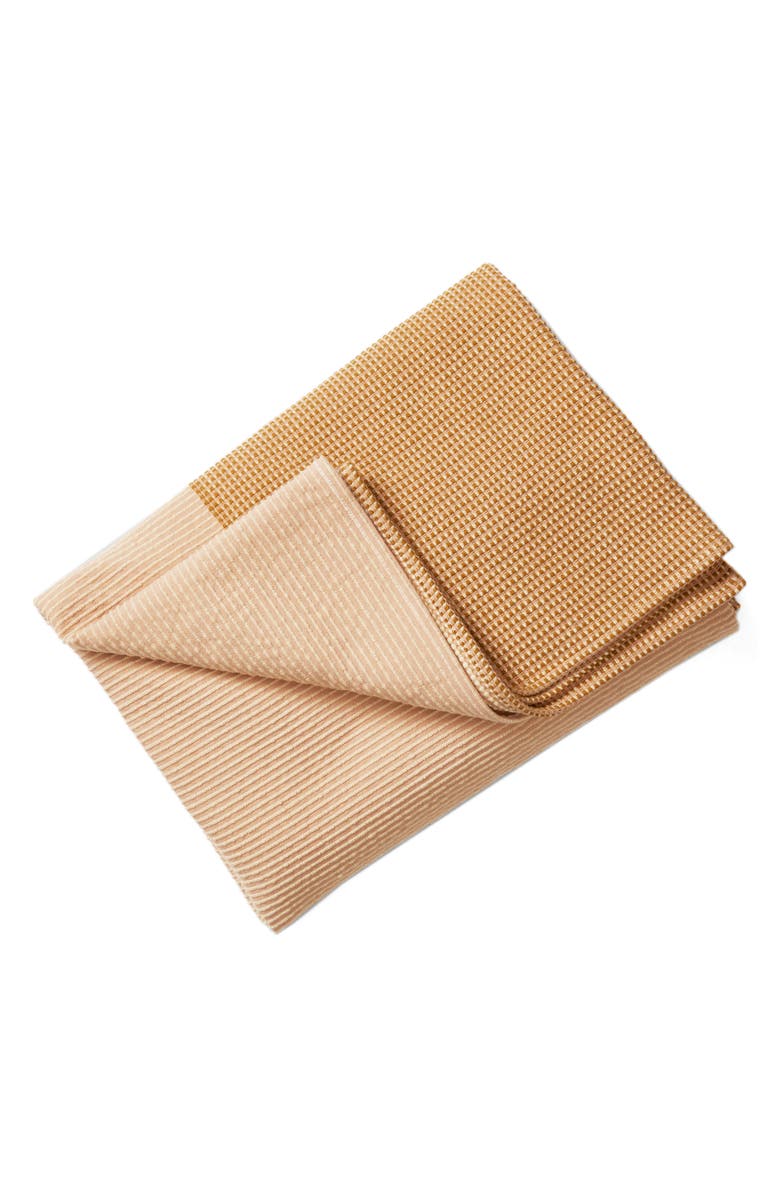 Casper Texture Grid Organic Cotton Throw Blanket, Alternate, color,