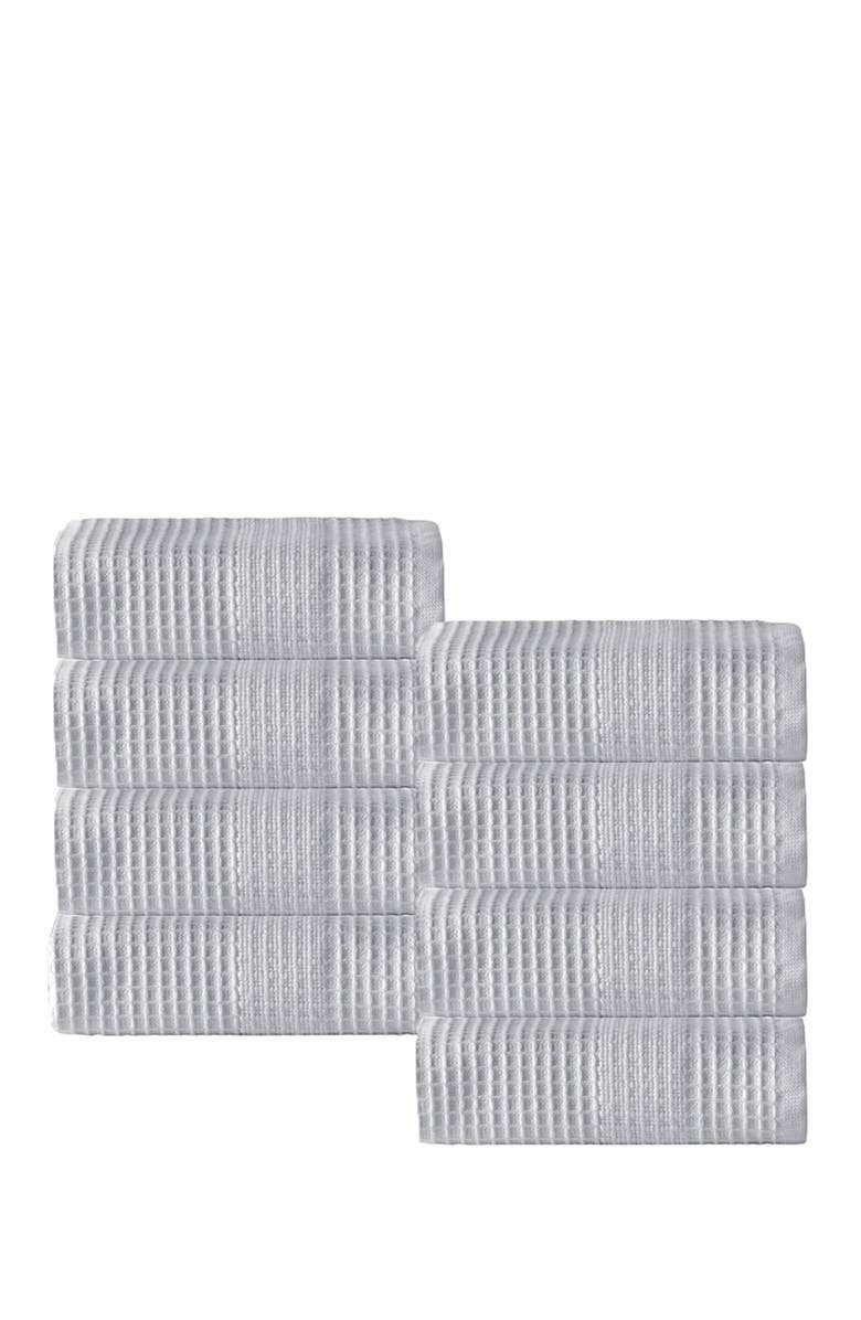 ENCHANTE HOME Ria Turkish Cotton Wash Towel - Silver - Set of 8, Main, color, 