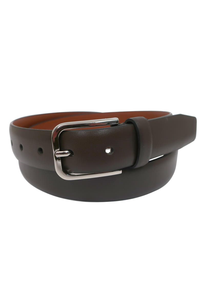 Smooth Calf Leather Belt, Alternate, color, Brown