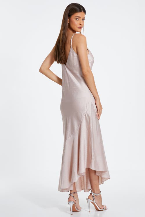 Quiz Satin V Neck Maxi Dress