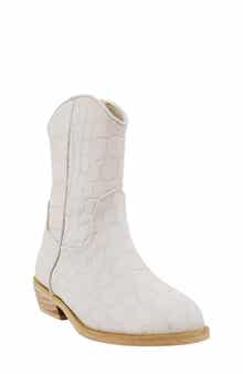 SHUSHOP Kids' Zouzou Croc Embossed Western Boot