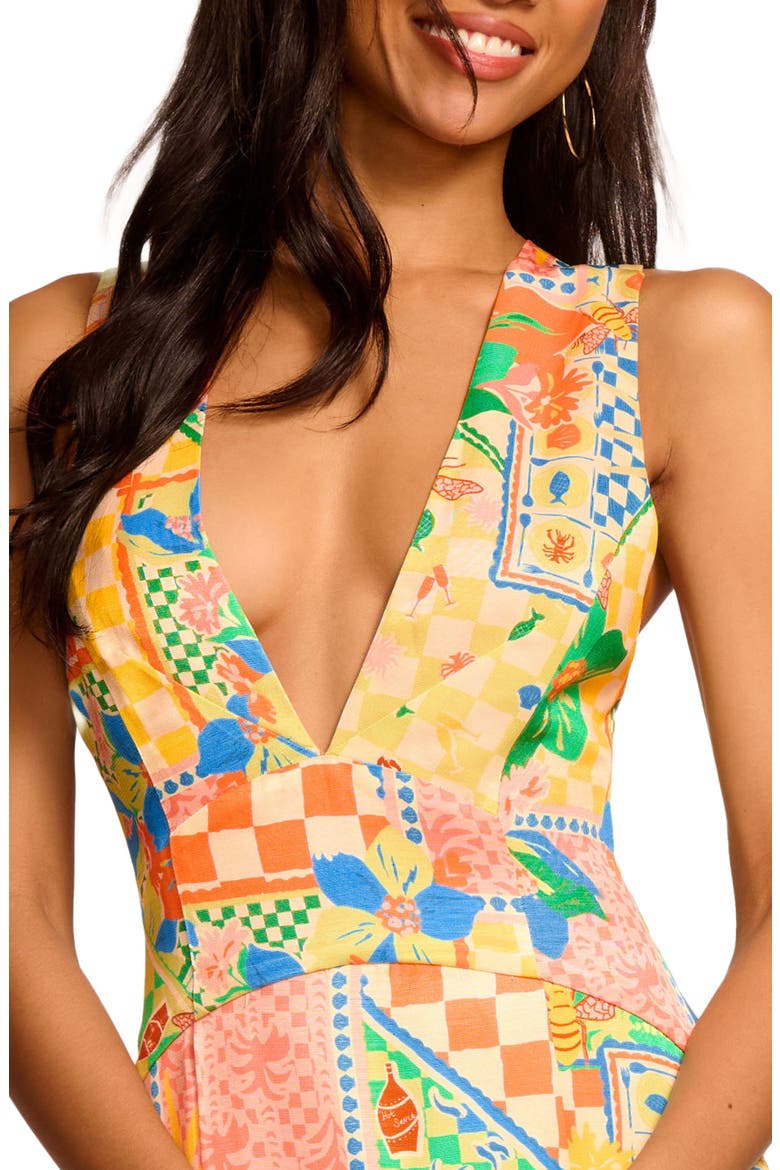Felicity Mixed Print Midi Dress, Alternate, color, GARDEN PRINT