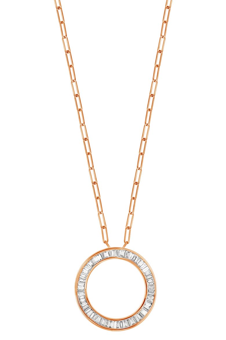 Ofira 18K Rose Gold Large Circle of Life Pendant Necklace (Nordstrom Exclusive), Main, color, 18K ROSE GOLD