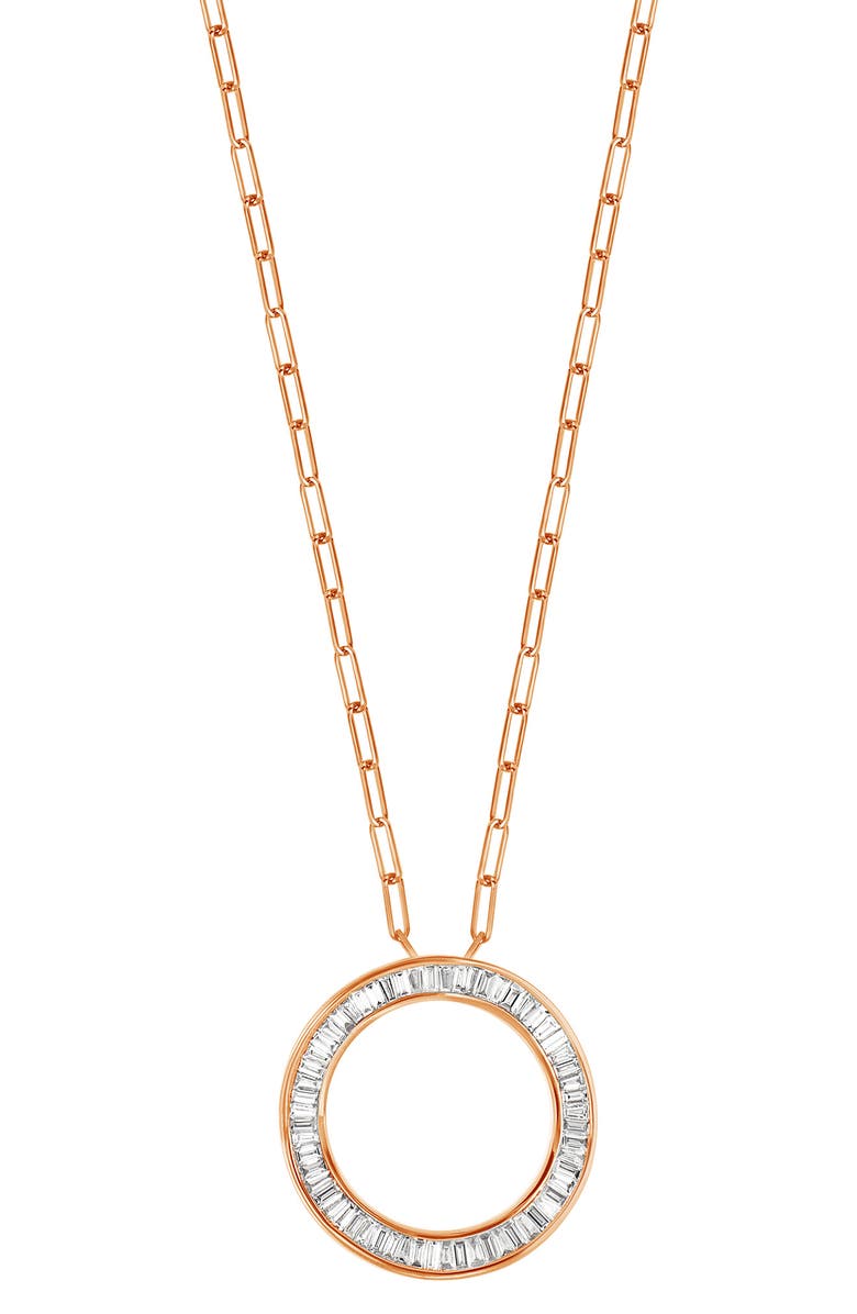 Bony Levy Ofira 18K Rose Gold Large Circle of Life Pendant Necklace, Main, color, 