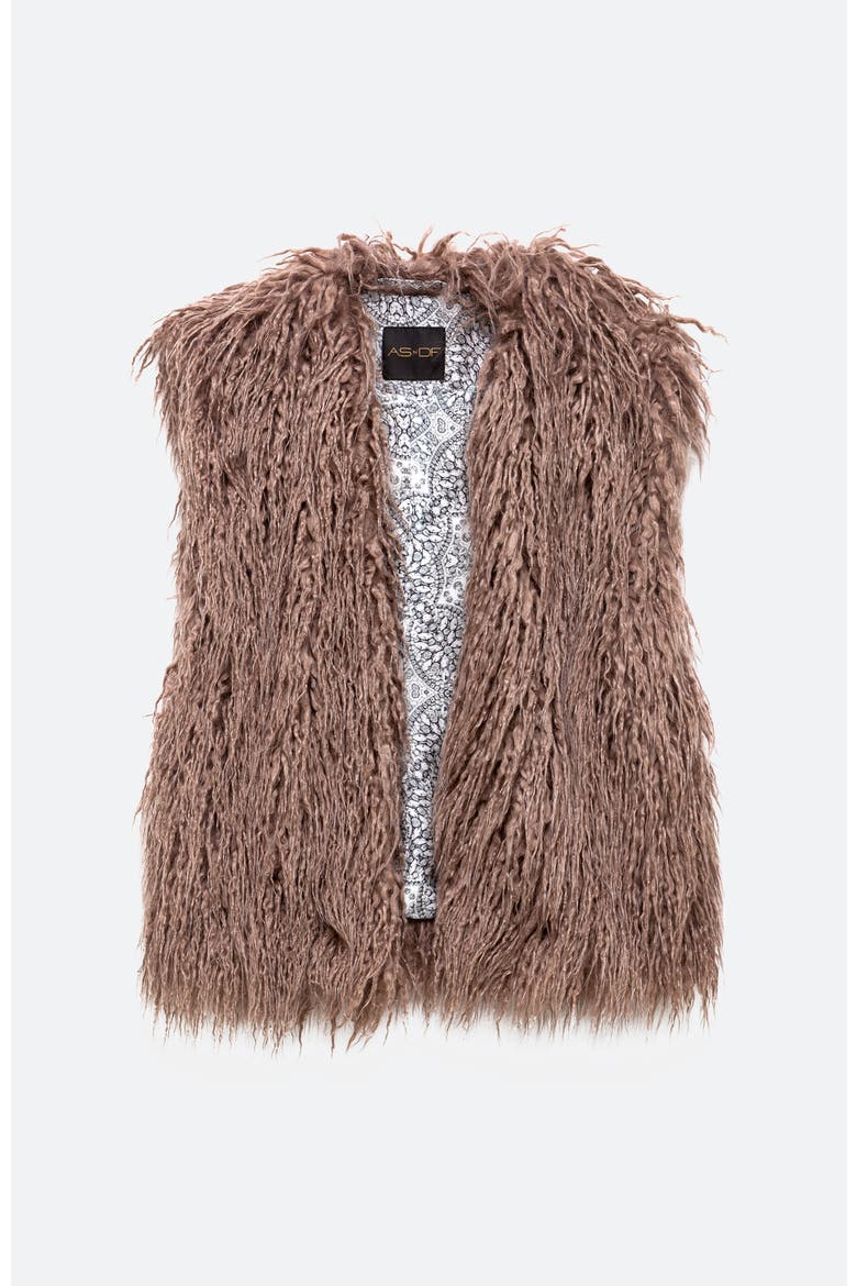 Revolution Shag Fur Vest, Alternate, color, Taupe