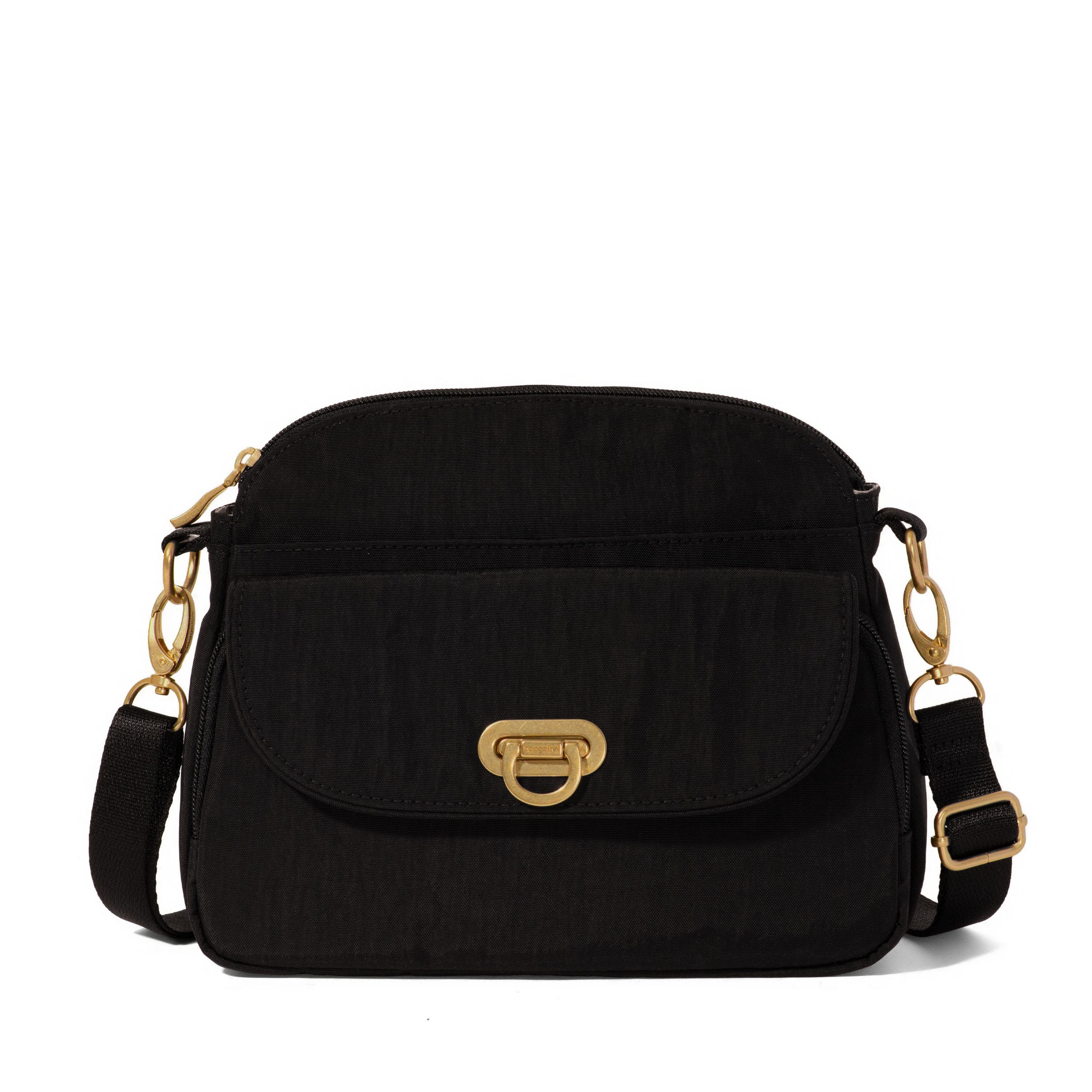 Baggallini Coastal Flip Lock Camera Bag Crossbody In Purple