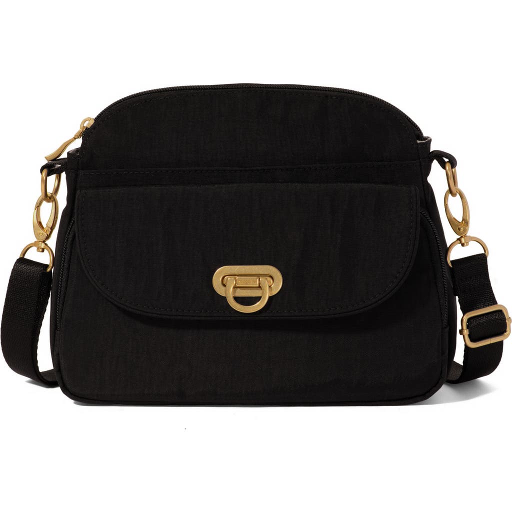 Baggallini Coastal Flip Lock Camera Bag Crossbody In Purple