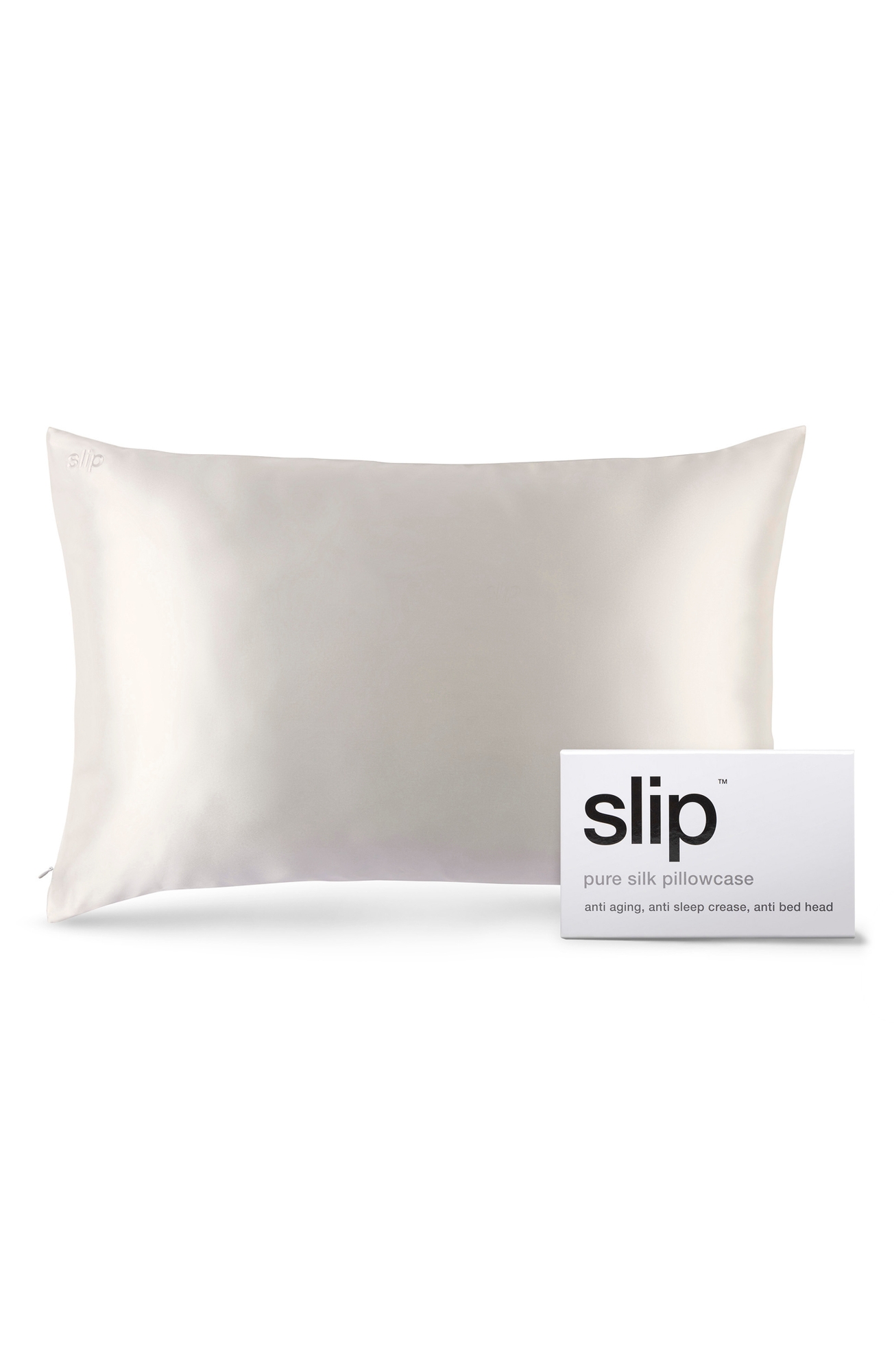 Slip Pure Silk Pillowcase in Color White Size Queen
