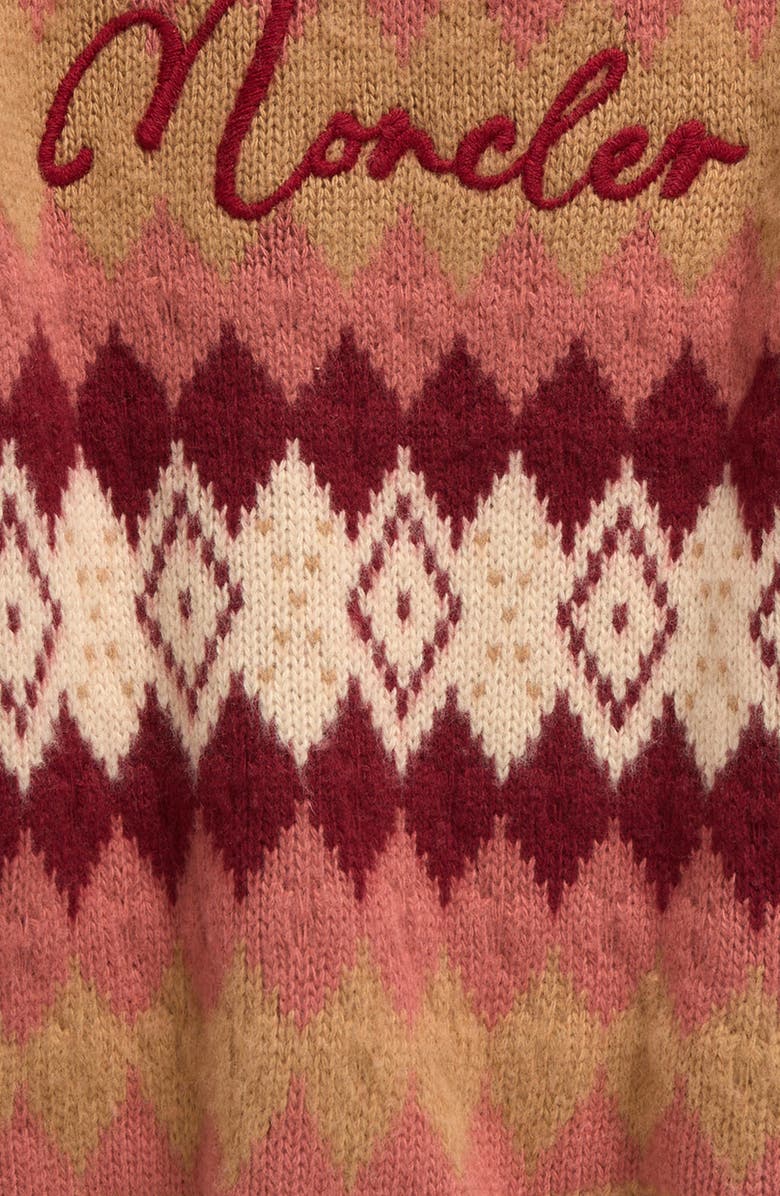 Moncler Kids' Logo Virgin Wool Crewneck Sweater, Alternate, color, 