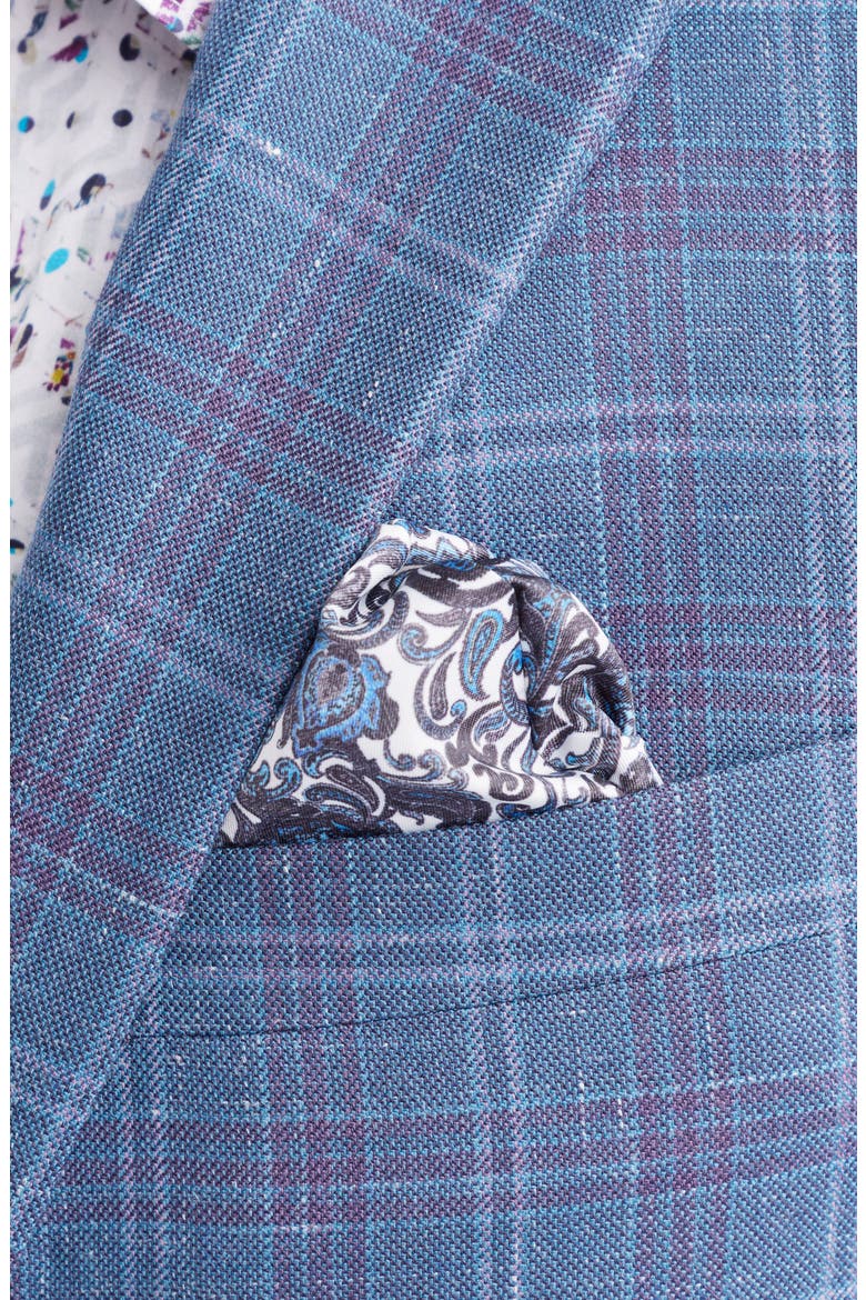 Cable Plaid Wool Blend Sport Coat, Alternate, color, BLUE