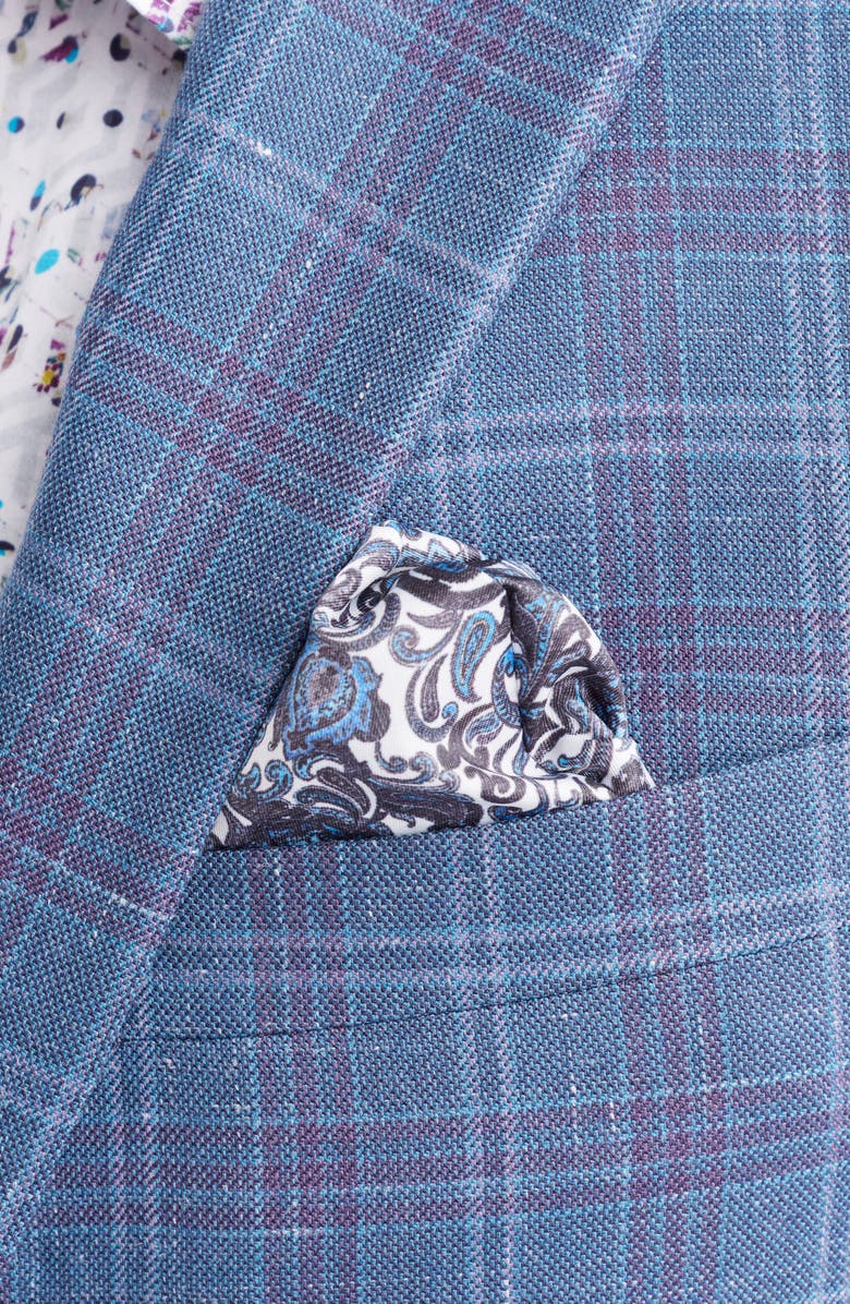 Robert Graham Cable Plaid Wool Blend Sport Coat, Alternate, color, Blue