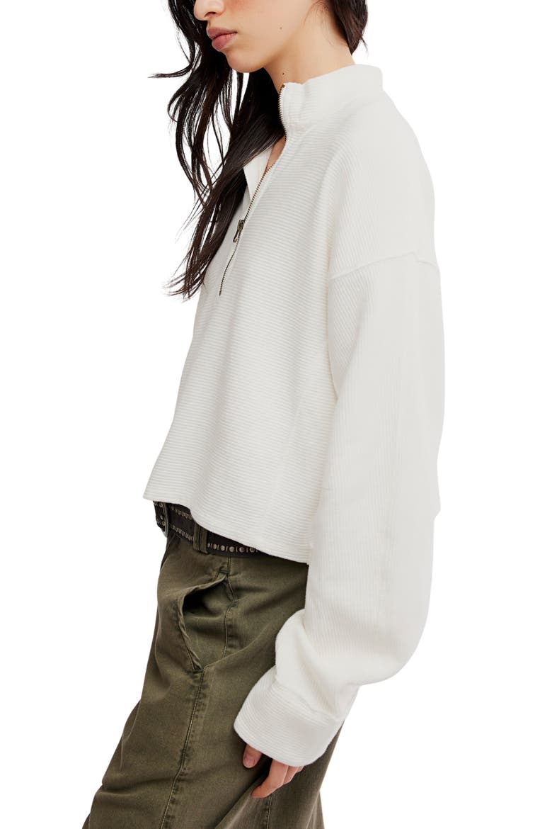 We The Free Celeste Quarter-Zip Pullover, Alternate, color, CLEAN IVORY