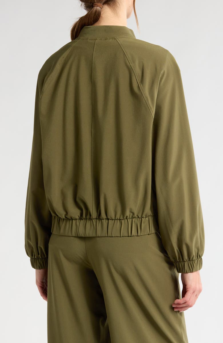 Zella In Flight Bomber Jacket, Alternate, color, Olive Night