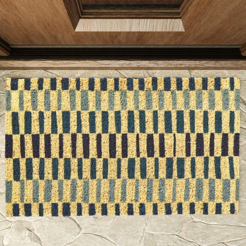 Tag Summer Living Stripe Coir Mat Rectangle Indoor Outdoor Welcome In Multi