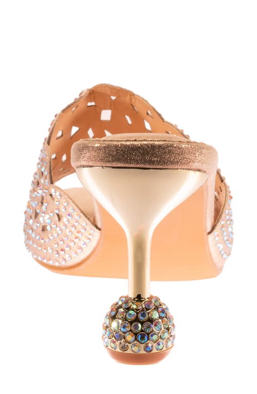 Lady Couture Rhinestone Laser Cut Sandal In Gold