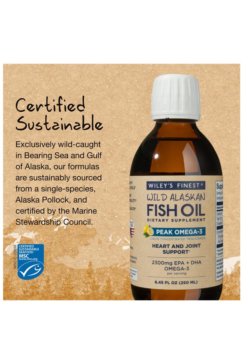 Wild Alaskan Fish Oil Peak Omega-3 Liquid Supplement - 2300Mg Epa And Dha Omega-3S - Lemon Flavor - 8.45 Oz, Alternate, color, None