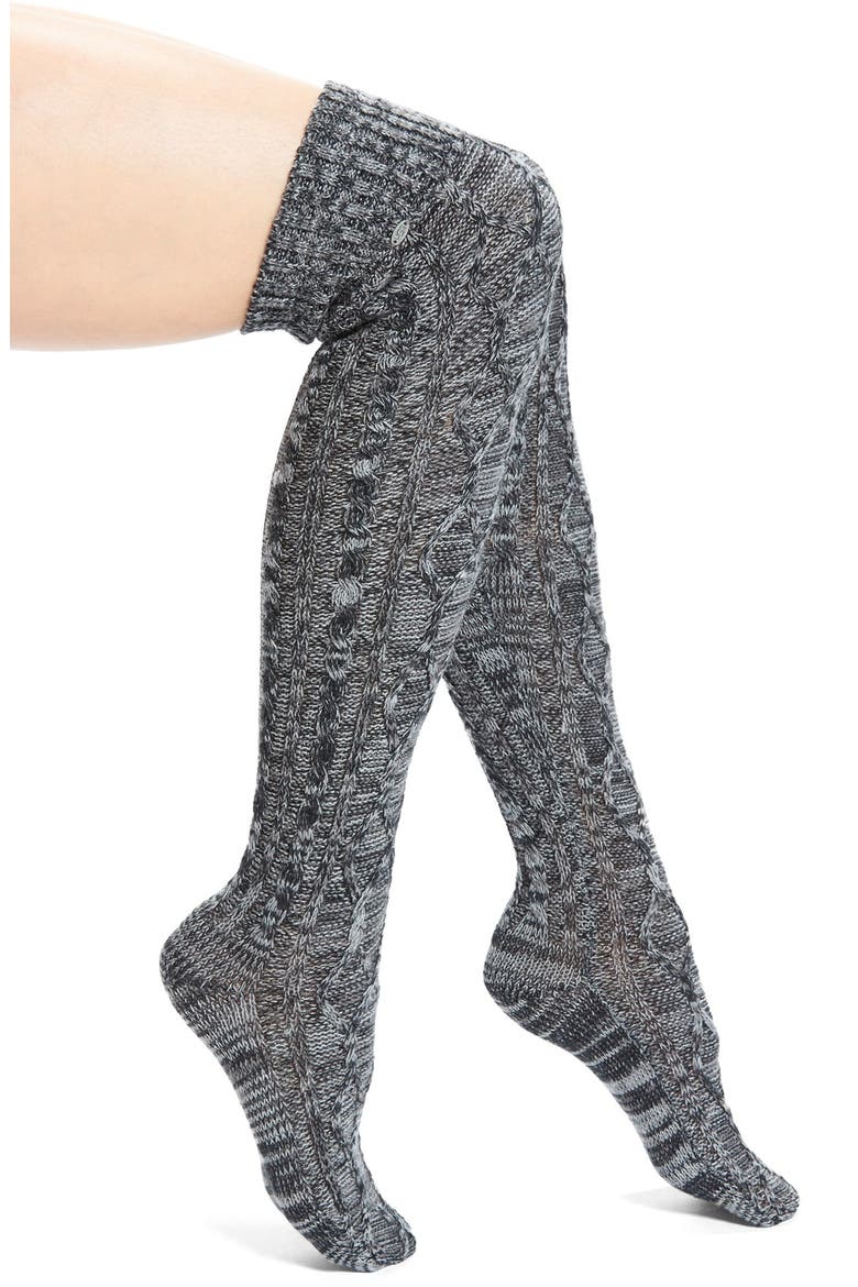 Australia 'Classic' Cable Knit Over the Knee Socks, Main, color, CHARCOAL HEATHER