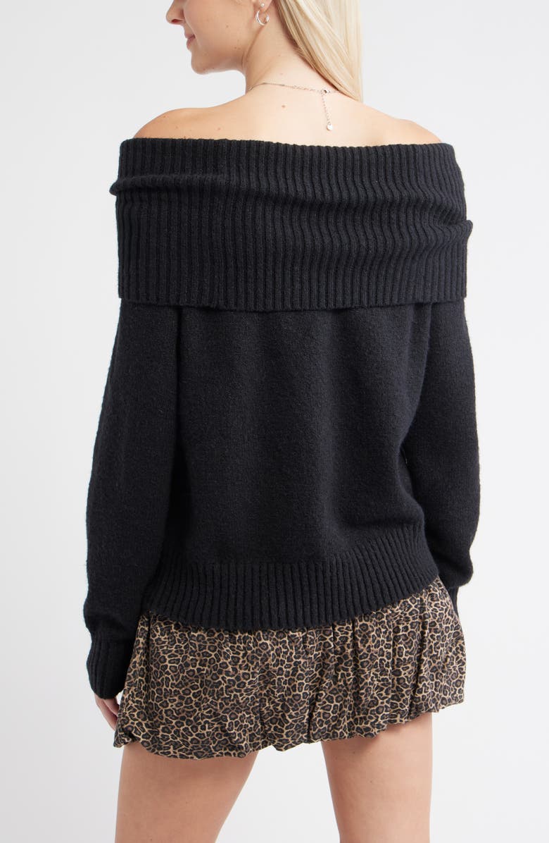 BP. Off the Shoulder Sweater, Alternate, color, Black
