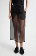 Simone Rocha Sheer Frayed Column Pencil Skirt