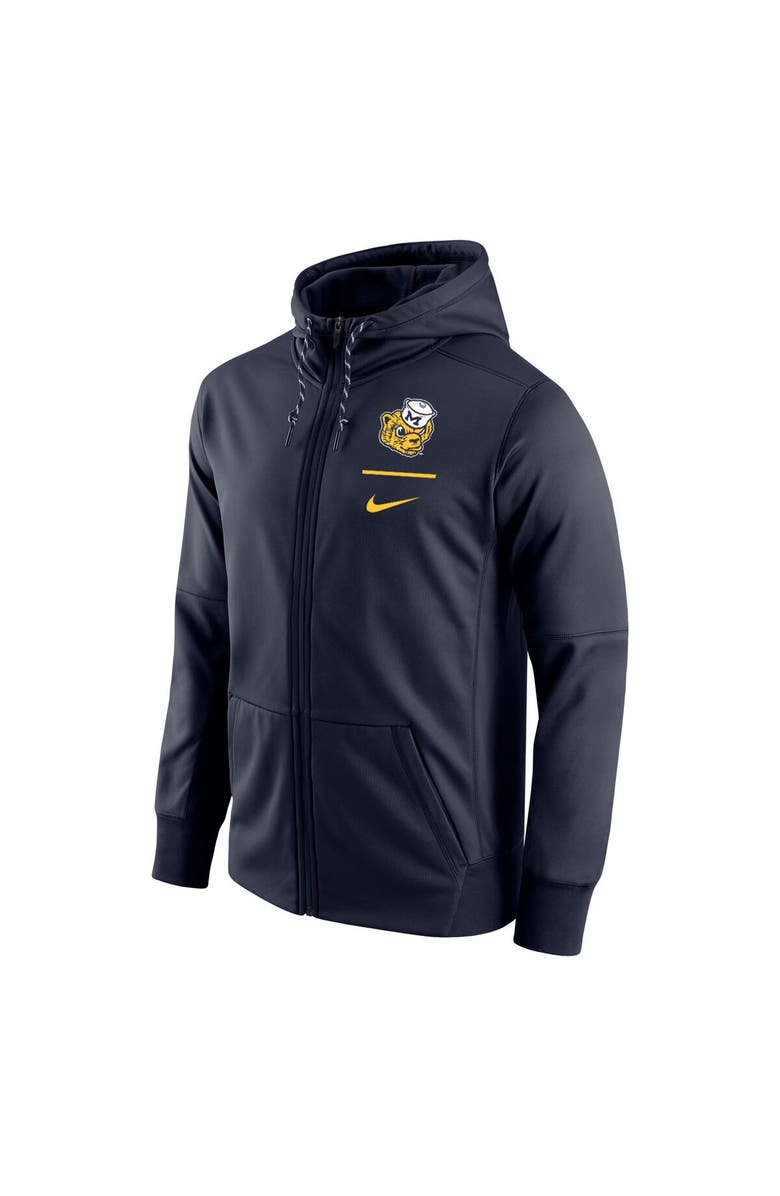 Nike Men's Nike Navy Michigan Wolverines Throwback Logo Stack Performance Full-Zip Hoodie, Alternate, color, 