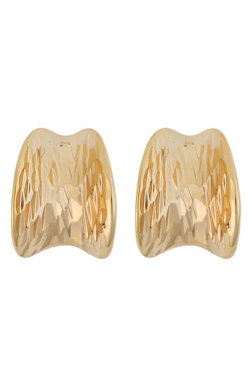 Panacea Textured Concave Drop Earrings In Gold